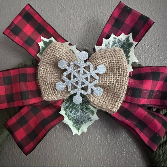 New Handmade Modern Farmhouse “Tis the Season" 12" Wreath - Picture 4 of 6
